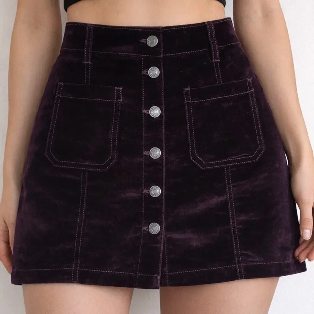 Mudd Flex Stretch Button Front Skirt Size 9